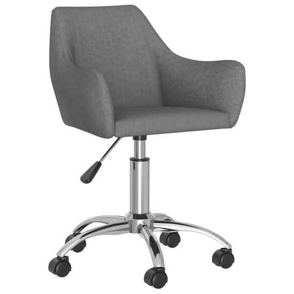 vidaXL Chaise pivotante de bureau Gris fonc&eacute; Tissu