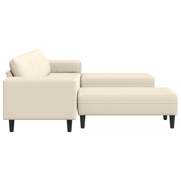 vidaXL Canap&eacute; Cr&egrave;me 250 x 188 x 76 cm Tissu en velours c&ocirc;tel&eacute;