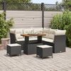 vidaXL Ensemble de canap&eacute; de jardin 8 pcs Noir polyrotin
