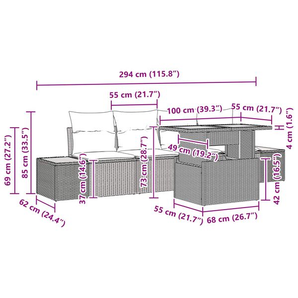 vidaXL Ensemble de canap&eacute; de jardin 5 pcs Noir Poly rotin