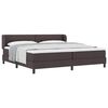 vidaXL Lit boxspring avec matelas Marron fonc&eacute; 200 x 200 cm tissu