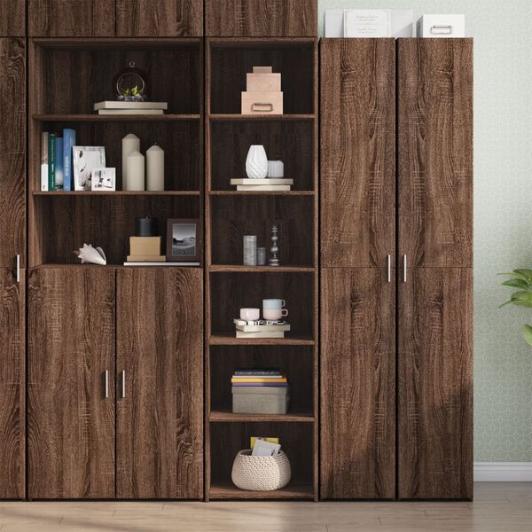 vidaXL Buffet haut ch&ecirc;ne marron 45x41x185 cm bois d'ing&eacute;nierie