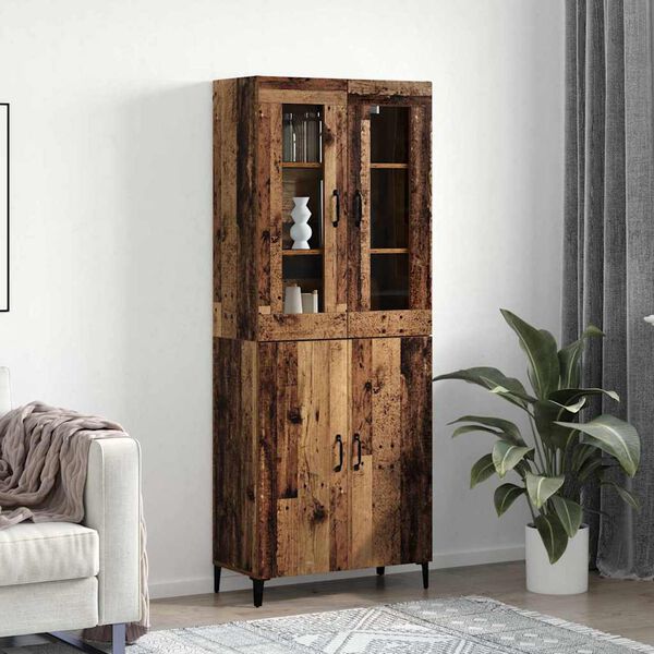 vidaXL Haut Armoire 2 pcs Bois ancien Bois d'ing&eacute;nierie