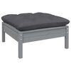 vidaXL Canap&eacute; 2 places de jardin et coussins Gris Bois de pin solide