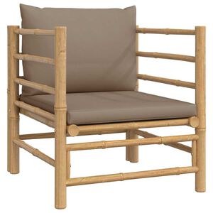 vidaXL Canap&eacute; de jardin avec coussins taupe bambou