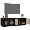 vidaXL Meuble TV Noir 140x40x40 cm Bois de pin massif