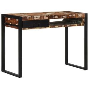 vidaXL Bureau multicolore 100x50x75 cm bois massif de r&eacute;cup&eacute;ration