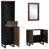 vidaXL Ensemble de mobilier de salle de bain 3 pcs Brun Noy&eacute;