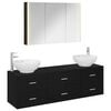 vidaXL Ensemble de mobilier de salle de bain 4 pcs Ch&ecirc;ne noir