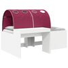 vidaXL Cadre de lit avec tunnel avec &eacute;tag&egrave;re 3 pi&egrave;ces Blanc et rouge