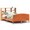 vidaXL Lit biblioth&egrave;que sans matelas cire marron 140x200 cm pin massif