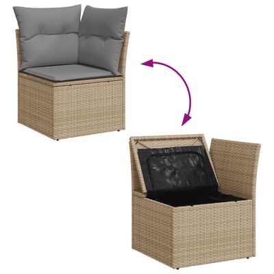 vidaXL Salon de jardin avec coussins 7 pcs beige résine tressée