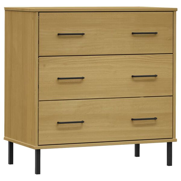 vidaXL Buffet avec 3 tiroirs Marron 77x40x79,5 cm Bois massif OSLO