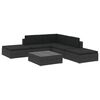 vidaXL Salon de jardin 6 pcs avec coussins R&eacute;sine tress&eacute;e Noir