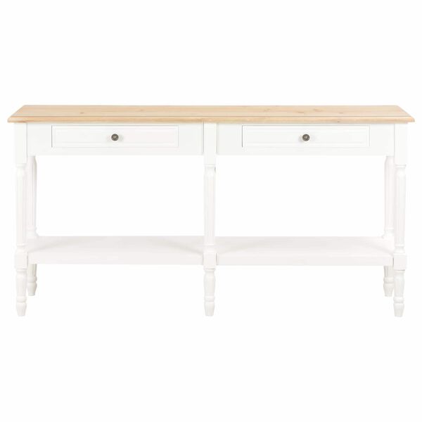 vidaXL table avec tiroir Blanc bois