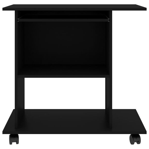 vidaXL Bureau d'ordinateur Noir 80x50x75 cm Bois d'ingénierie