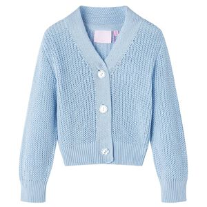 vidaXL Cardigan pour enfants tricot&eacute; bleu 92