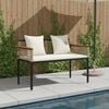 vidaXL Banc ext&eacute;rieur Beige et blanc cr&egrave;me 117 x 54 x 74.5 cm