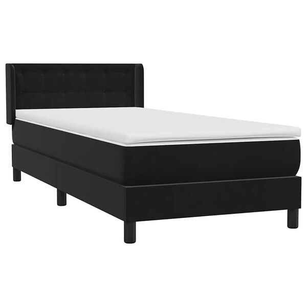 vidaXL Sommier &agrave; lattes de lit avec matelas noir 80x220 cm velours
