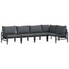 vidaXL Ensemble de canap&eacute; de jardin avec coussin 5 pcs Noir Acier