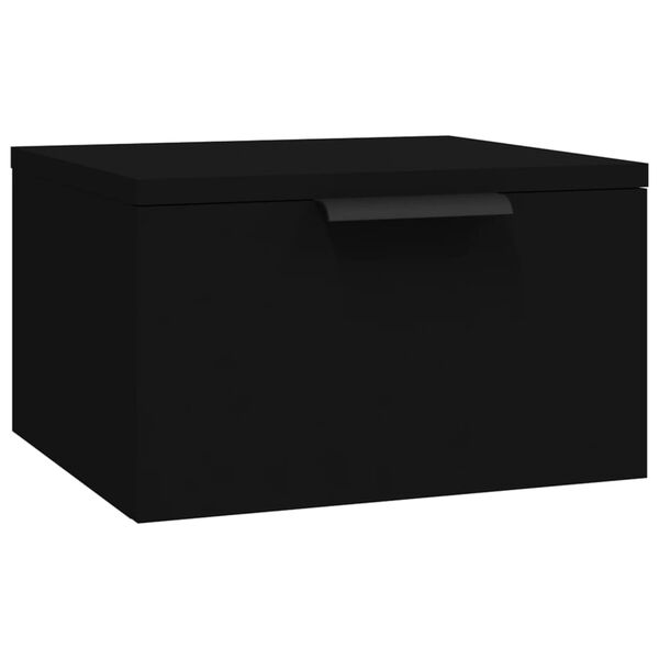 vidaXL Table de chevet murale noir 34x30x20 cm