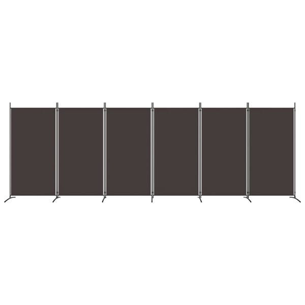 vidaXL Cloison de s&eacute;paration 6 panneaux Marron 520x180 cm Tissu