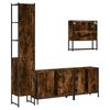 vidaXL Ensemble de meubles de salle de bain 4 pcs Ch&ecirc;ne fum&eacute; Bois