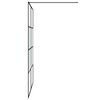 vidaXL Paroi de douche Noir 140x195 cm Verre ESG demi-d&eacute;poli