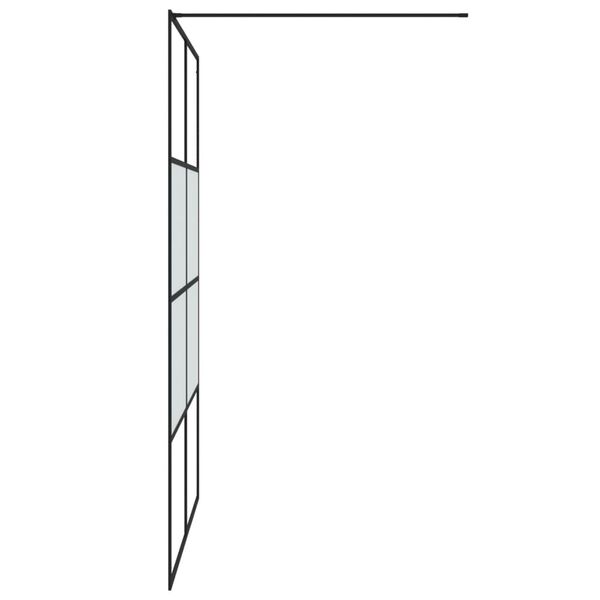 vidaXL Paroi de douche Noir 140x195 cm Verre ESG demi-d&eacute;poli