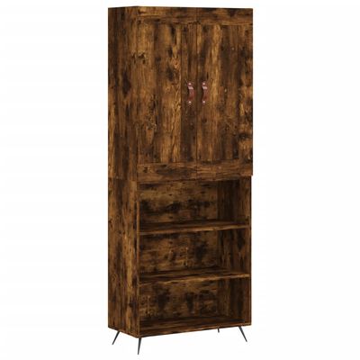 vidaXL Buffet haut Chêne fumé 69,5x34x180 cm Bois d'ingénierie