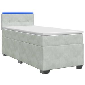 vidaXL Lit de box spring avec matelas et LED Gris clair 80 x 200 cm