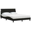 vidaXL Lit avec matelas Hanko noir 140x200 cm tissu