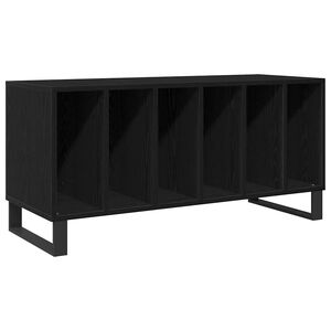 vidaXL Meuble &agrave; vinyles Ch&ecirc;ne noir 100 x 38 x 48 cm Bois d'ing&eacute;nierie