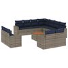 vidaXL Salon de jardin avec coussins 12 pcs gris r&eacute;sine tress&eacute;e