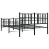 vidaXL Cadre de lit m&eacute;tal sans matelas avec pied de lit noir 140x190cm