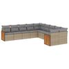 vidaXL Salon de jardin avec coussins 10 pcs beige r&eacute;sine tress&eacute;e