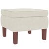 vidaXL Fauteuil &agrave; bascule &agrave; oreilles en velours cr&egrave;me bois massif