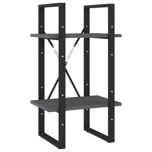 vidaXL Biblioth&egrave;que &agrave; 2 niveaux Gris 40x30x70 cm Bois de pin massif