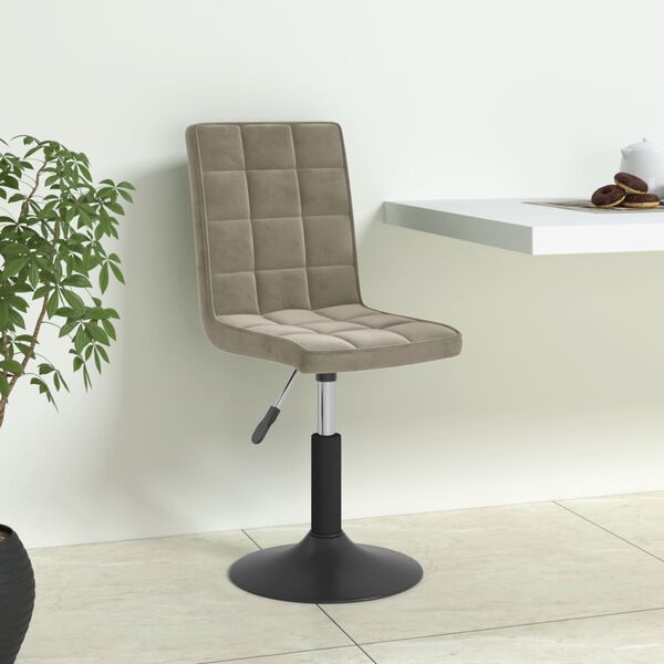 vidaXL Chaises pivotantes &agrave; manger lot de 6 gris clair velours