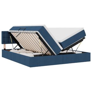 vidaXL Lit de Rangement Bleu 200 x 200 cm Cuir synth&eacute;tique
