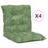 vidaXL Coussins de chaise &agrave; dossier bas lot de 4 mod&egrave;le de feuille