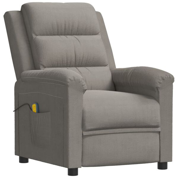 vidaXL Fauteuil de massage gris clair velours