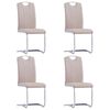 vidaXL Chaises à manger cantilever lot de 4 cappuccino similicuir
