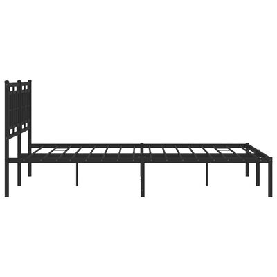 vidaXL Cadre de lit métal sans matelas avec tête de lit noir 183x213cm