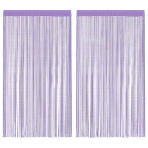 vidaXL Rideaux &agrave; fils 2 pcs violet 100x250 cm