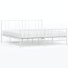 vidaXL Cadre de lit m&eacute;tal sans matelas et pied de lit blanc 200x200 cm