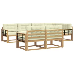vidaXL Ensemble de canap&eacute;s d'ext&eacute;rieur 6 pcs Blanc et cr&egrave;me Polyester