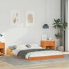 vidaXL Cadre de lit Brun cire 135 x 190 cm Pin massif