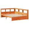 vidaXL Lit Biblioth&egrave;que avec stockage 2 pcs Cire marron 200 x 120 cm