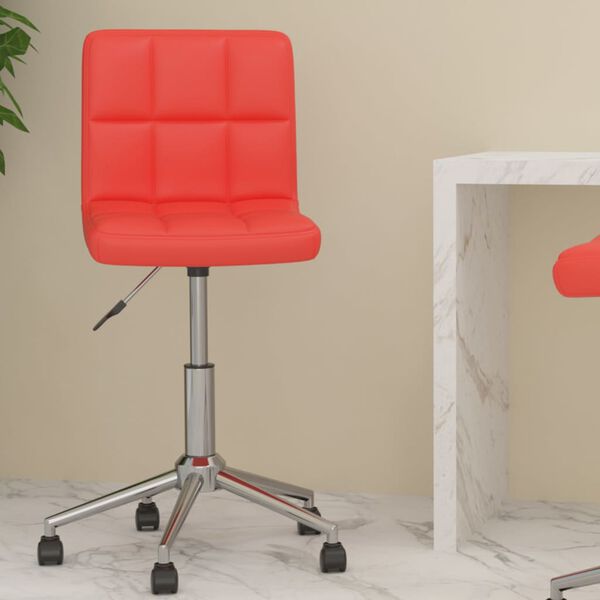 vidaXL Chaise de bureau pivotante Rouge Similicuir